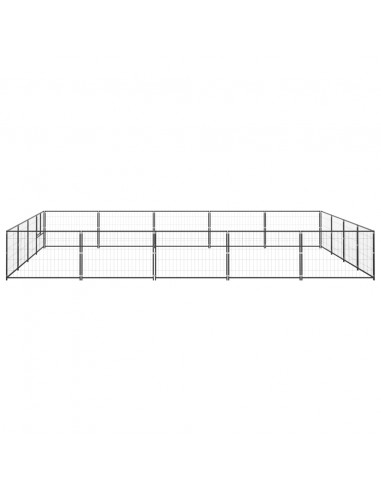 Gabbia per Cani Nera 20 m² in Acciaio