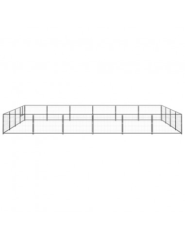 Gabbia per Cani Nera 24 m² in Acciaio