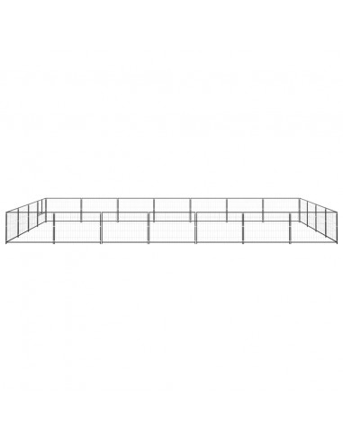 Gabbia per Cani Nera 28 m² in Acciaio