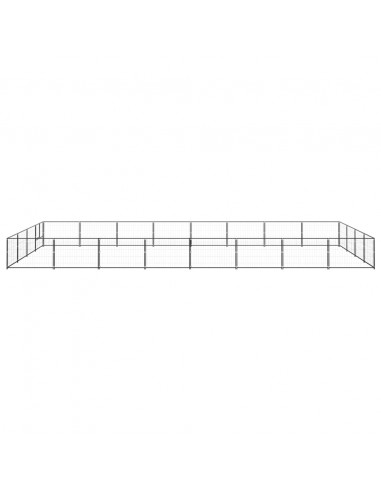 Gabbia per Cani Nera 32 m² in Acciaio