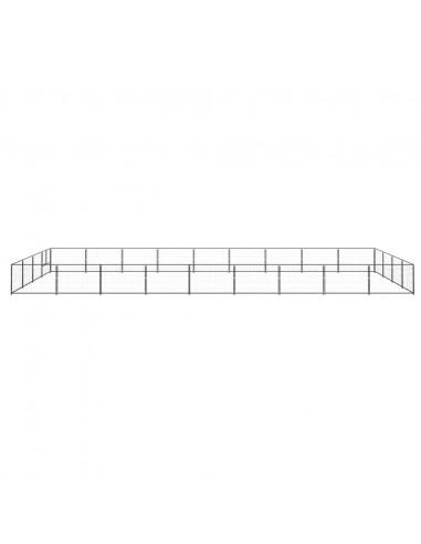 Gabbia per Cani Nera 36 m² in Acciaio