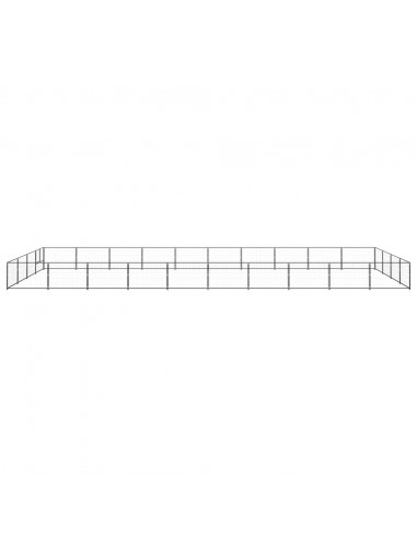 Gabbia per Cani Nera 40 m² in Acciaio