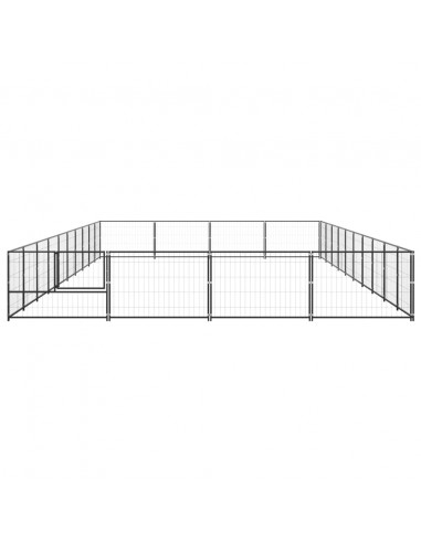 Gabbia per Cani Nera 40 m² in Acciaio