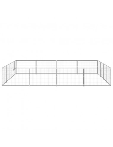 Gabbia per Cani Argento 16 m² in Acciaio