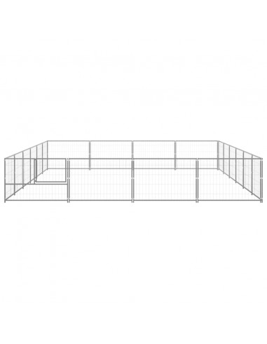 Gabbia per Cani Argento 24 m² in Acciaio
