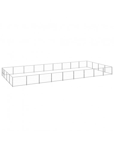 Gabbia per Cani Argento 36 m² in Acciaio