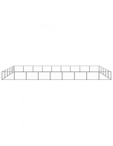 Gabbia per Cani Nera 45 m² in Acciaio