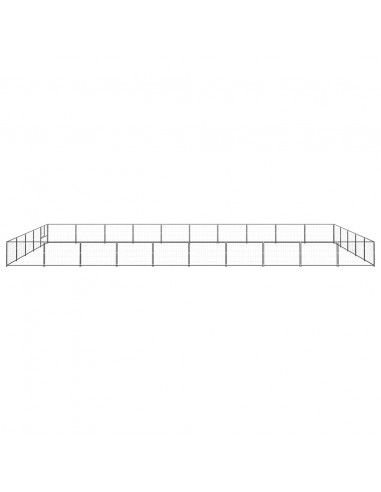 Gabbia per Cani Nera 50 m² in Acciaio