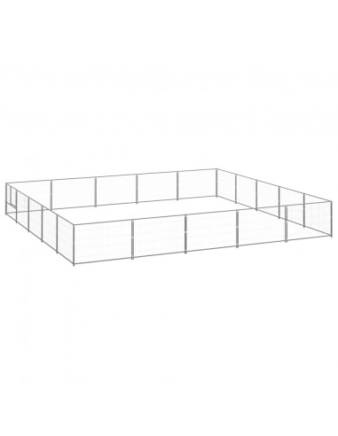 Gabbia per Cani Argento 25 m² in Acciaio