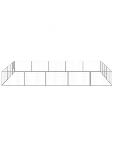 Gabbia per Cani Argento 25 m² in Acciaio