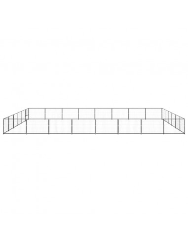 Gabbia per Cani Nera 48 m² in Acciaio