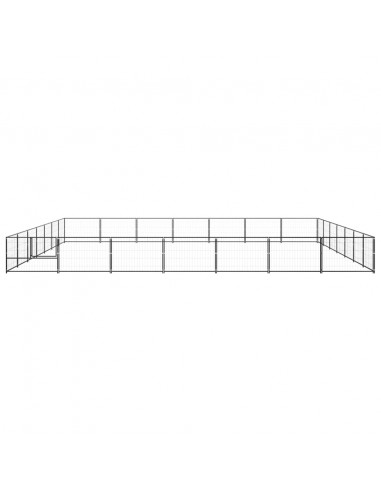 Gabbia per Cani Nera 49 m² in Acciaio