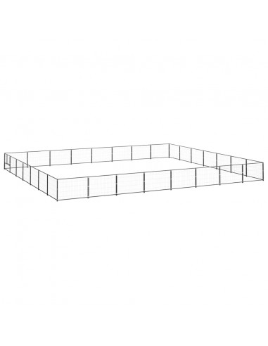 Gabbia per Cani Nera 56 m² in Acciaio