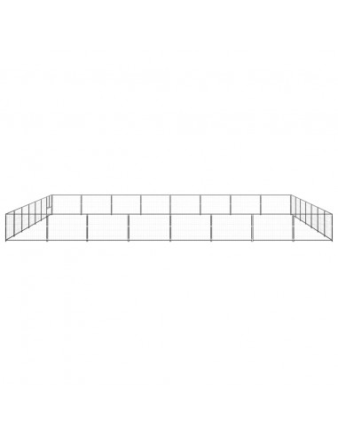 Gabbia per Cani Nera 56 m² in Acciaio