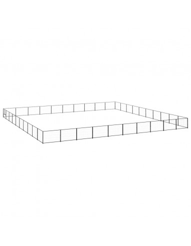 Gabbia per Cani Nera 100 m² in Acciaio