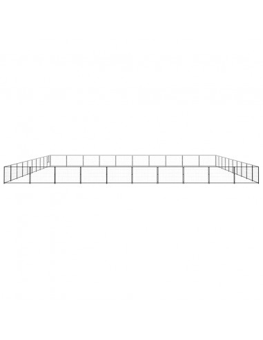 Gabbia per Cani Nera 100 m² in Acciaio