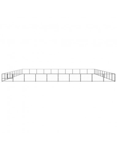 Gabbia per Cani Nera 100 m² in Acciaio