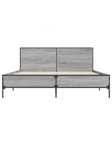 Giroletto Grigio Sonoma 160x200 cm in Legno Multistrato Metallo