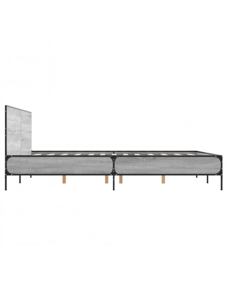 Giroletto Grigio Sonoma 160x200 cm in Legno Multistrato Metallo