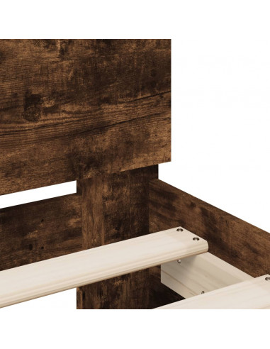 Giroletto con Testiera e LED Rovere Fumo 135x190 cm