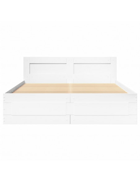 Giroletto con Testiera Bianco 140x200 cm in Legno Multistrato