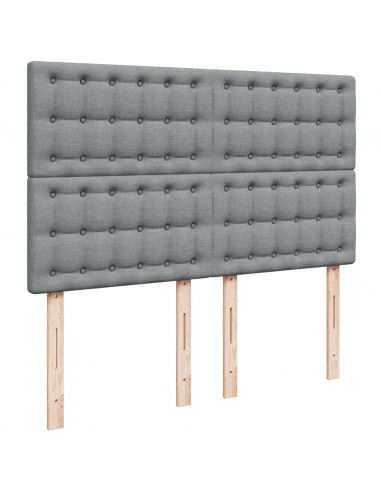 Giroletto a Molle con Materasso Grigio Chiaro 140x200cm Tessuto