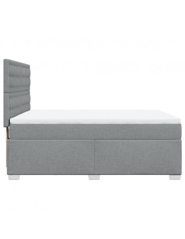 Giroletto a Molle con Materasso Grigio Chiaro 140x200cm Tessuto