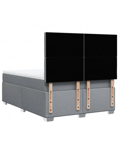 Giroletto a Molle con Materasso Grigio Chiaro 140x200cm Tessuto