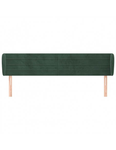 Testiera ad Orecchio Verde Scuro 203x23x78/88 cm in Velluto