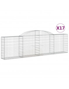 Cesti Gabbioni ad Arco 17 pz 300x30x80/100 cm Ferro Zincato 2
