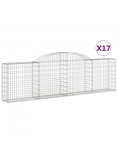 Cesti Gabbioni ad Arco 17 pz 300x30x80/100 cm Ferro Zincato