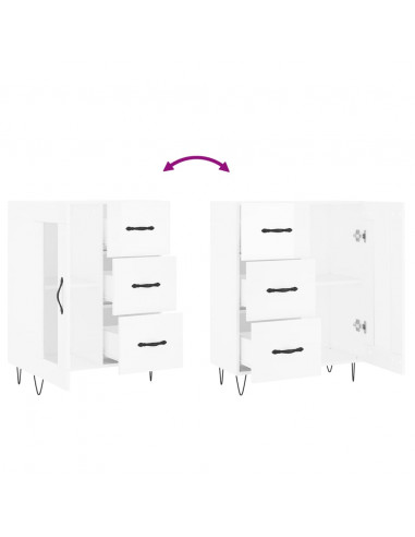 Credenza 69,5x34x90 cm in Legno Multistrato Bianco Lucido