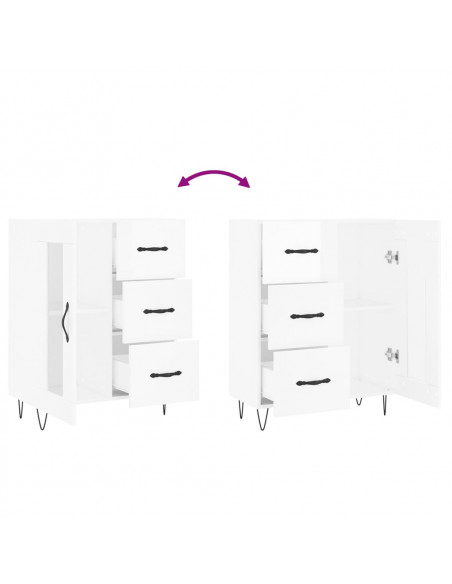 Credenza 69,5x34x90 cm in Legno Multistrato Bianco Lucido