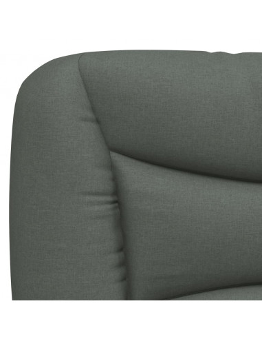 Giroletto con Testiera Grigio Scuro 160x200 cm in Tessuto