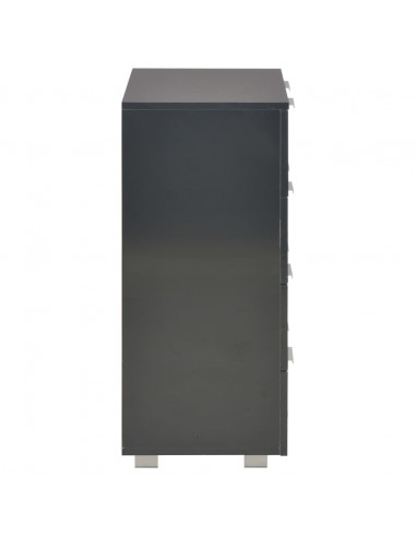 Credenza Nero Lucido 60x35x80 cm in Legno Multistrato