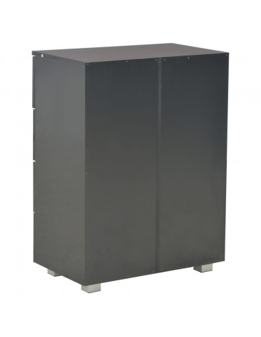 Credenza Nero Lucido 60x35x80 cm in Legno Multistrato