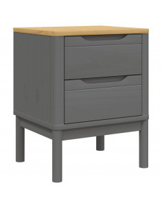 Comodino FLORO Grigio 45x39x57 cm in Legno Massello di Pino 2