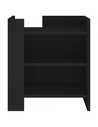 Comodino Nero 45x50x50 cm in Legno Multistrato