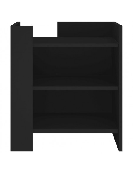 Comodino Nero 45x50x50 cm in Legno Multistrato