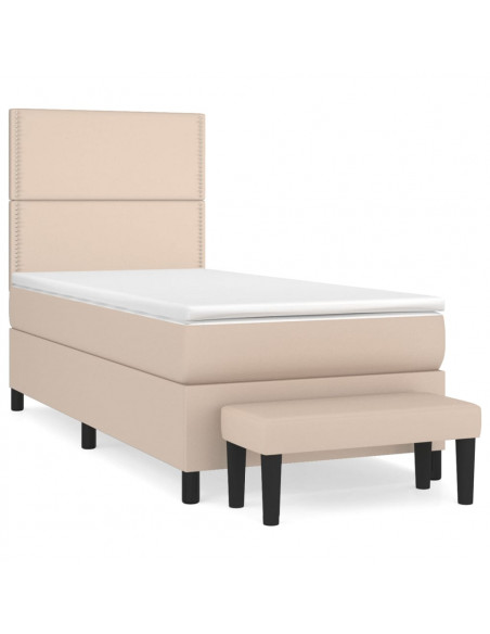 Giroletto a Molle con Materasso Cappuccino 100x200cm Similpelle