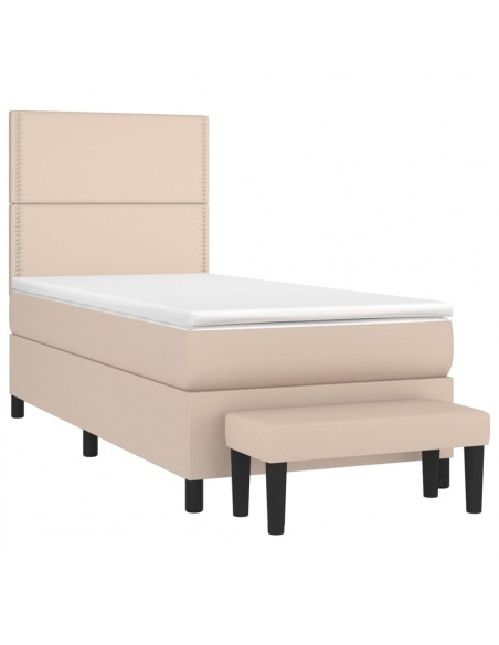 Giroletto a Molle con Materasso Cappuccino 100x200cm Similpelle