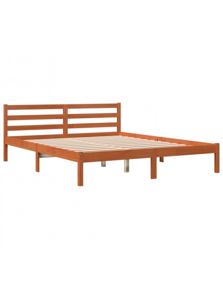 Letto senza Materasso Marrone Cera 160x200 cm in Legno di Pino