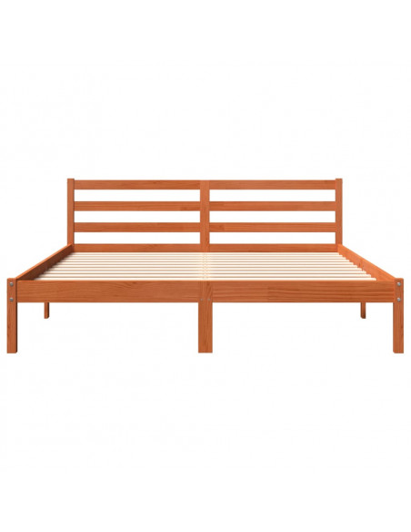 Letto senza Materasso Marrone Cera 160x200 cm in Legno di Pino