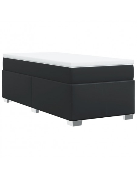 Giroletto a Molle con Materasso Nero 80x200 cm in Similpelle