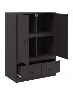 Credenza Nera 67x39x95 cm in Acciaio 2