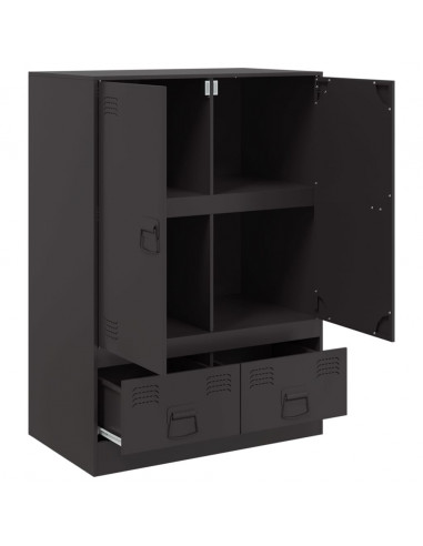 Credenza Nera 67x39x95 cm in Acciaio