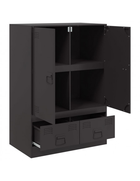 Credenza Nera 67x39x95 cm in Acciaio