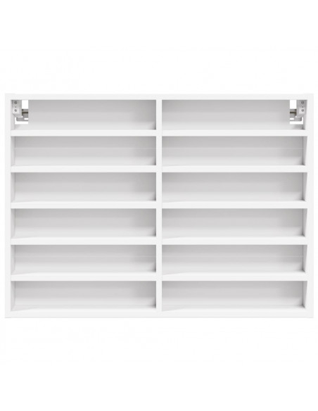 Armadietto con Vetrina Bianco 80x8,5x58 cm Legno Multistrato