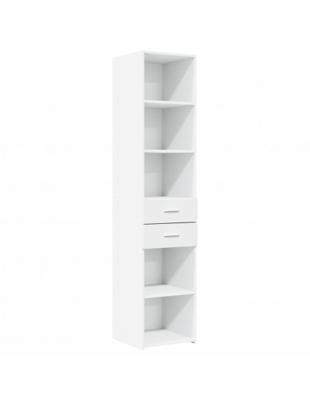 Credenza Bianca 40x42,5x185 cm in Legno Multistrato