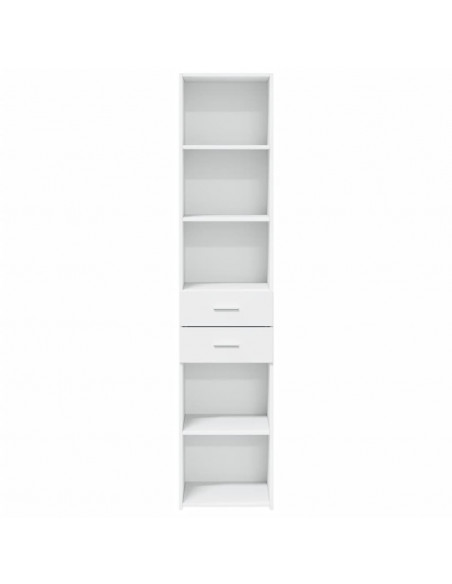 Credenza Bianca 40x42,5x185 cm in Legno Multistrato